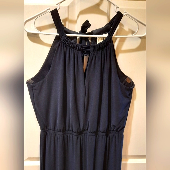 Emma & Michele Size M Navy Blue Halter Tieback Jumpsuit - Picture 4 of 14